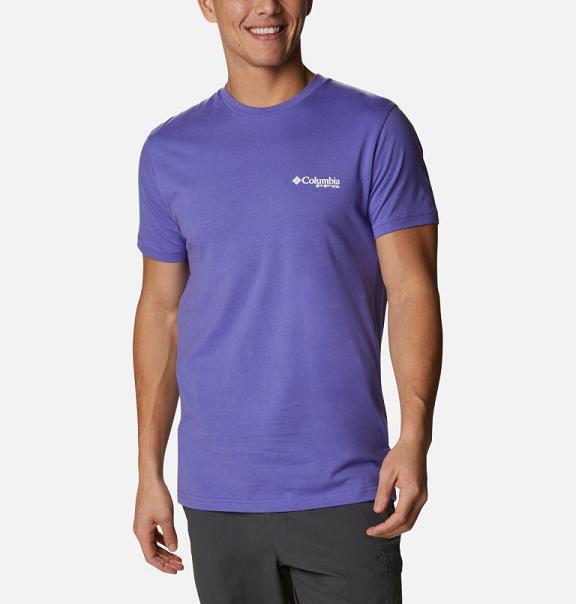 Columbia PFG T-Shirt Purple For Men's NZ96378 New Zealand